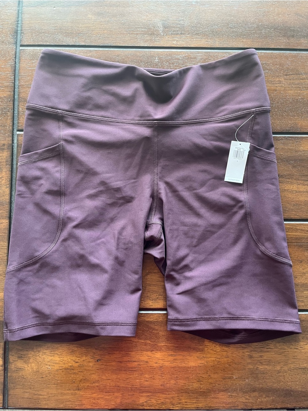 Old Navy Women's High-Rise Athletic Bike Shorts in maroon